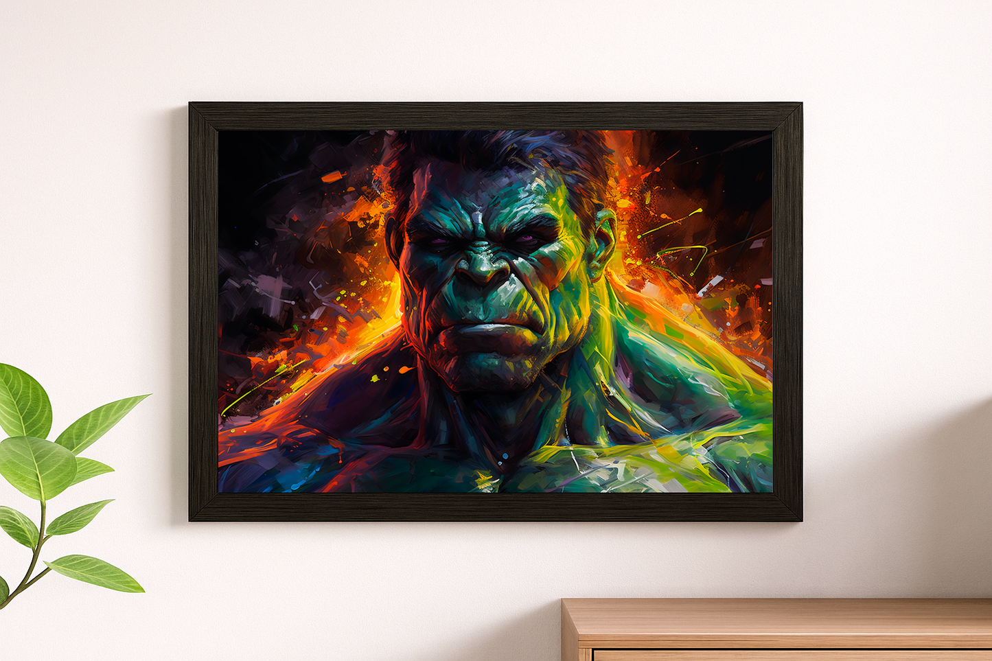 Hulk Abstract Wall Art - Incredible Green Giant Framed Print