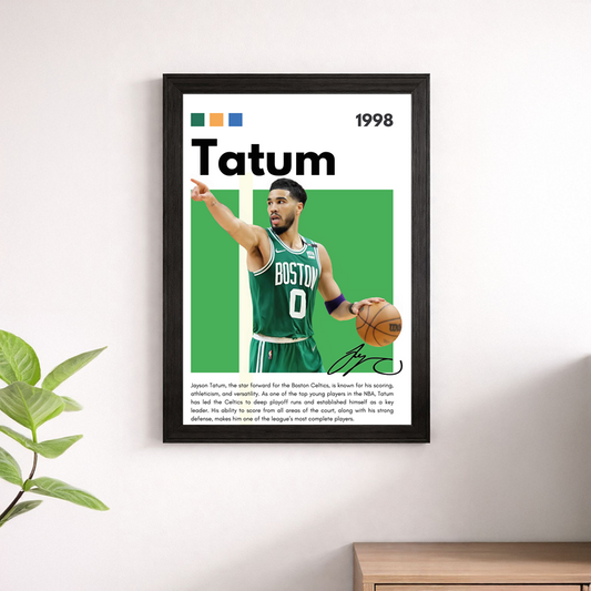 Jayson Tatum Boston Celtics Wall Art Poster – #0 Basketball Print
