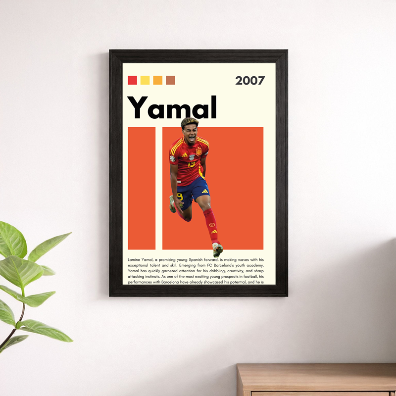 Lamine Yamal Spain #19 Wall Art Poster – Football Print
