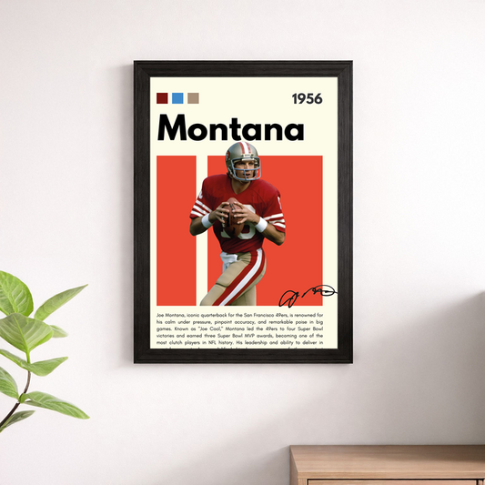 Joe Montana Wall Art Print | San Francisco 49ers NFL Poster