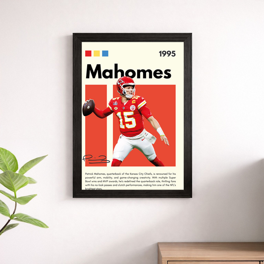 Patrick Mahomes Wall Art Print | Kansas City Chiefs NFL Poster