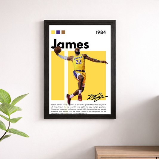 LeBron James Lakers Wall Art Poster – #23 Basketball Print