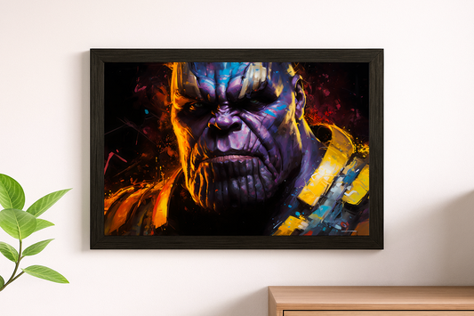 Thanos Abstract Wall Art - Mad Titan Infinity Gauntlet Framed Print
