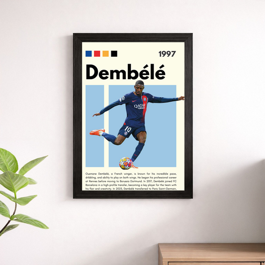 Ousmane Dembélé Paris Saint-Germain #10 Wall Art Poster – Football Print