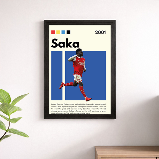 Bukayo Saka Arsenal Wall Art Poster – Football Print