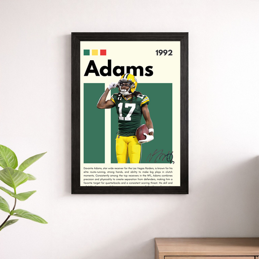 Davante Adams Wall Art Print | Green Bay Packers NFL Poster