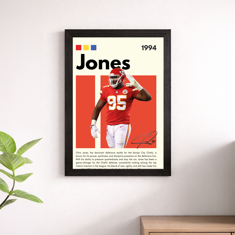 Chris Jones Wall Art Print | Kansas City Chiefs NFL Poster