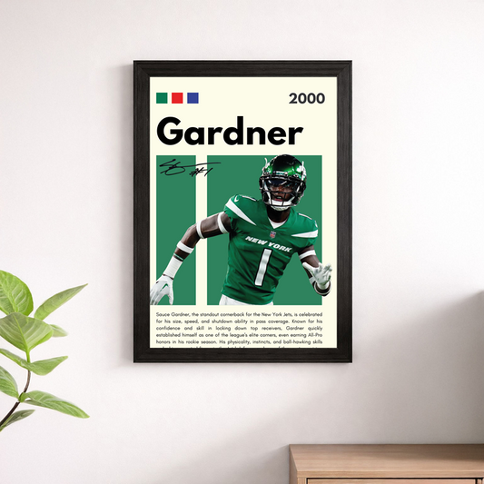 Sauce Gardner Wall Art Print | New York Jets NFL Poster