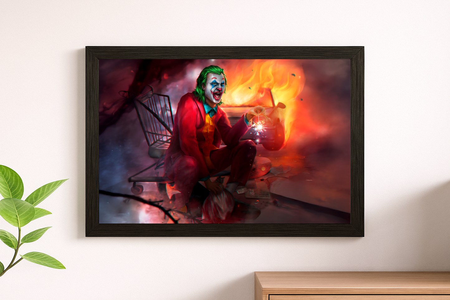 Joker Chaos Wall Art - Clown Prince of Crime Framed Print
