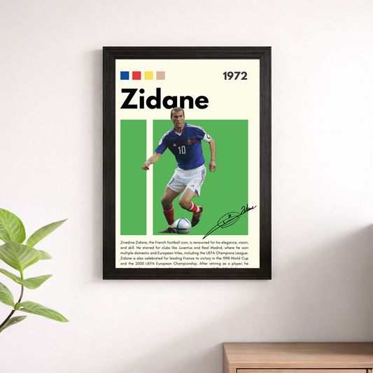 Zinedine Zidane France #10 Wall Art Poster – Football Print