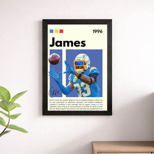 Derwin James Wall Art Print | Los Angeles Chargers NFL Poster