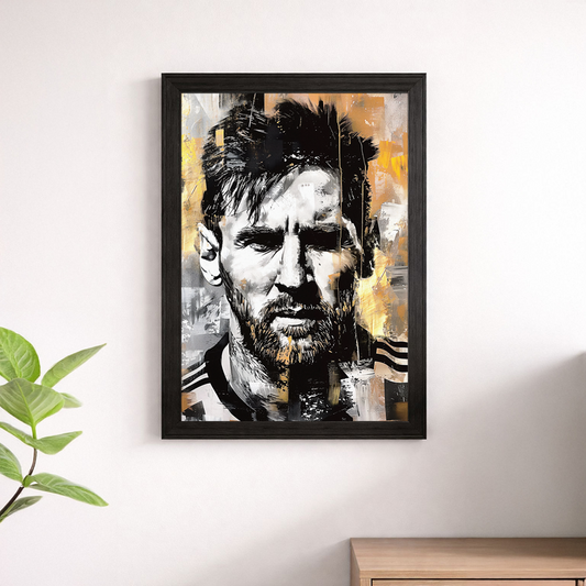 Lionel Messi Abstract Portrait Wall Art Poster – Football Print