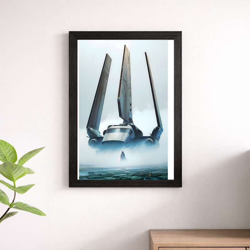 Star Wars Imperial Shuttle Ocean Poster - Atmospheric Arrival Print