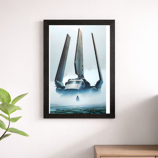 Star Wars Imperial Shuttle Ocean Poster - Atmospheric Arrival Print