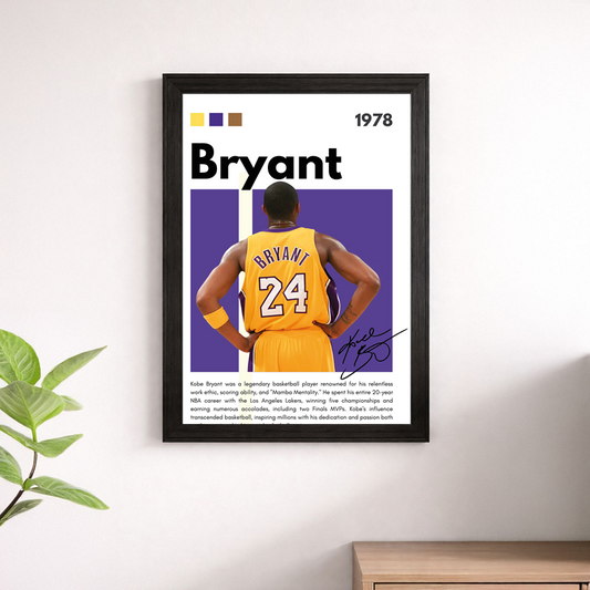 Kobe Bryant Lakers Wall Art Poster – #24 Basketball Print