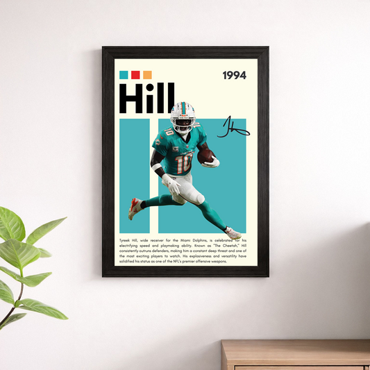 Tyreek Hill Wall Art Print | Miami Dolphins NFL Poster