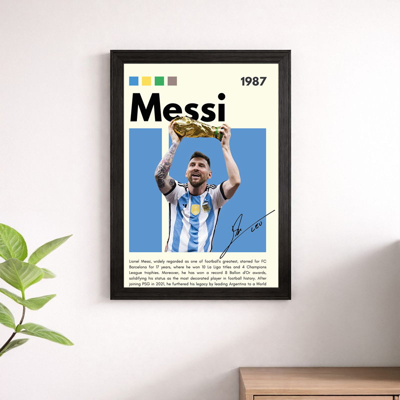 Lionel Messi Argentina World Cup Wall Art Poster – Football Print