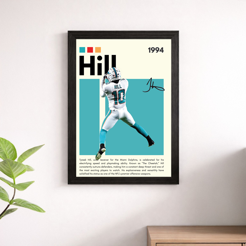 Tyreek Hill Catch Wall Art Print | Miami Dolphins NFL Poster