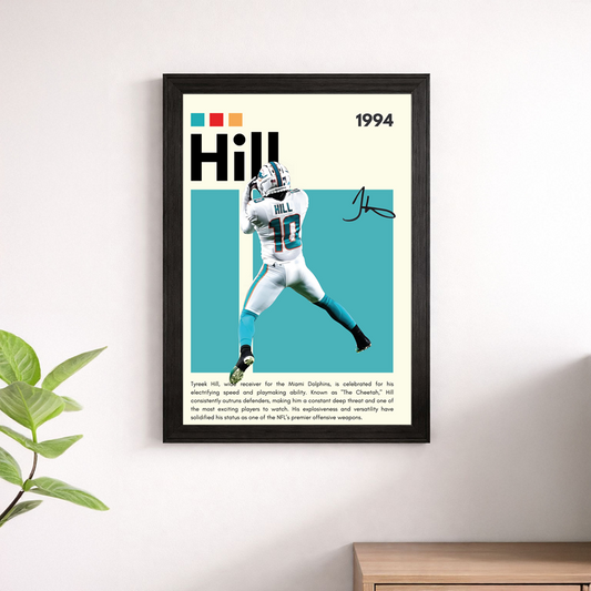 Tyreek Hill Catch Wall Art Print | Miami Dolphins NFL Poster