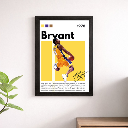Kobe Bryant Lakers Wall Art Poster – #8 Gold Edition Basketball Print