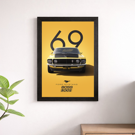 1969 Ford Mustang Boss 302 Wall Print - Trans-Am Legend Poster Art