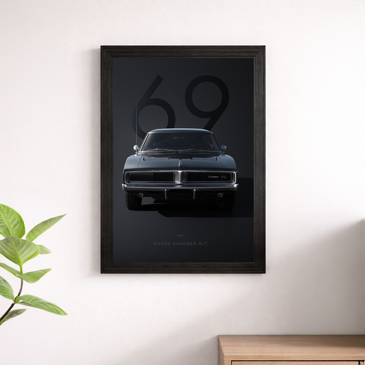 1969 Dodge Charger R/T Wall Print - American Muscle Icon Poster Art