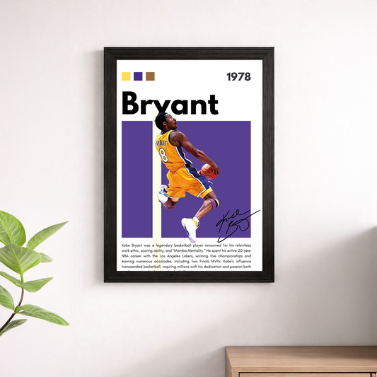 Kobe Bryant Lakers Wall Art Poster – #8 Purple Edition Basketball Print