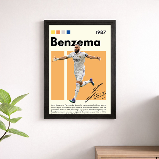 Karim Benzema Real Madrid Wall Art Poster – Football Print