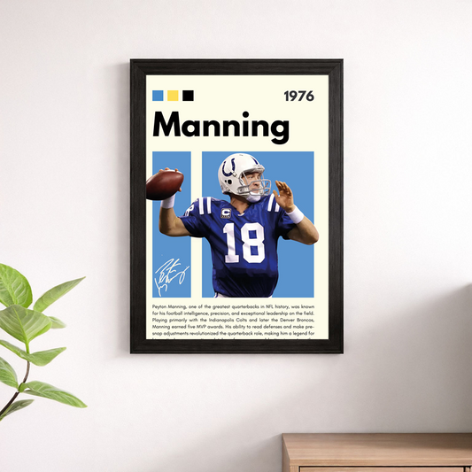 Peyton Manning Wall Art Print | Indianapolis Colts NFL Poster