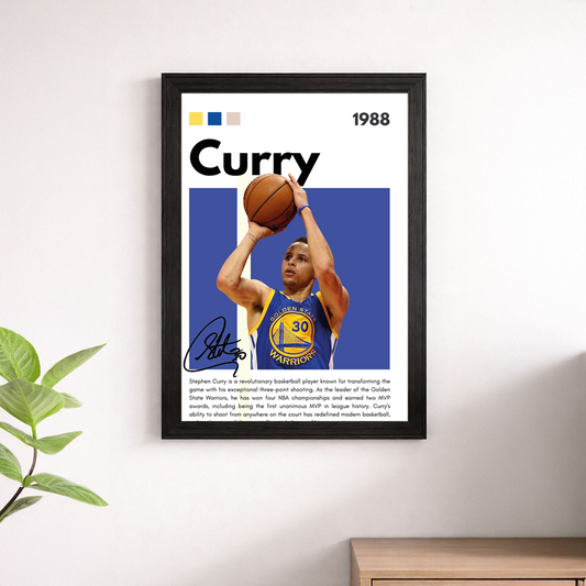 Stephen Curry Golden State Warriors Wall Art Poster – #30 Basketball Print