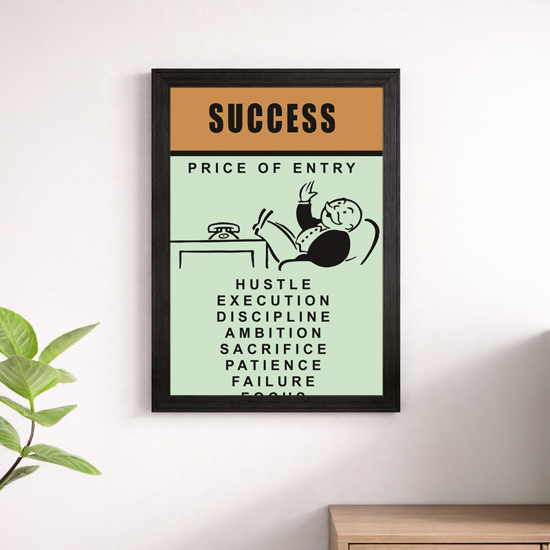 Success Price of Entry Wall Art Print | Monopoly Motivational Poster