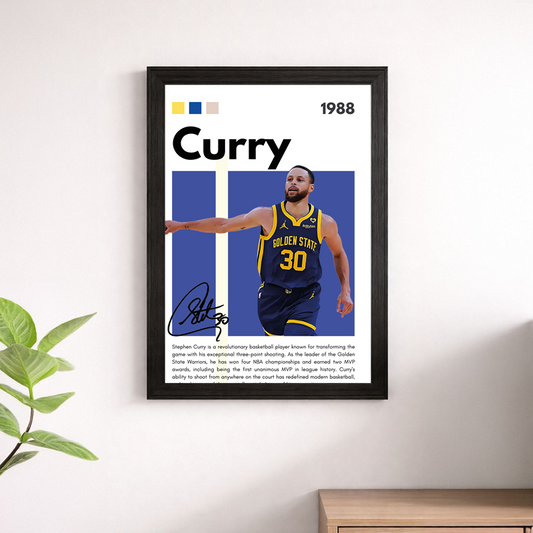 Stephen Curry Golden State Warriors Wall Art Poster – #30 Blue Edition Basketball Print