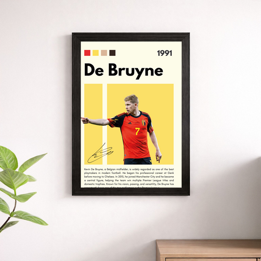 Kevin De Bruyne Belgium #7 Wall Art Poster – Football Print