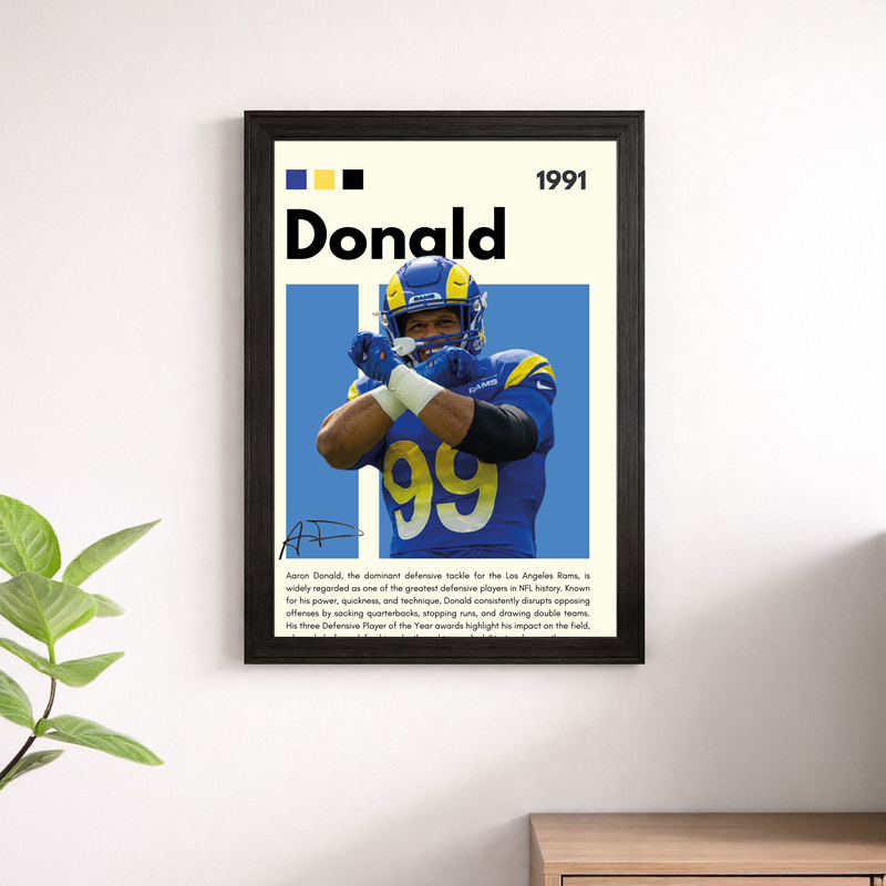 Aaron Donald Arms Crossed Wall Art Print | Los Angeles Rams NFL Poster