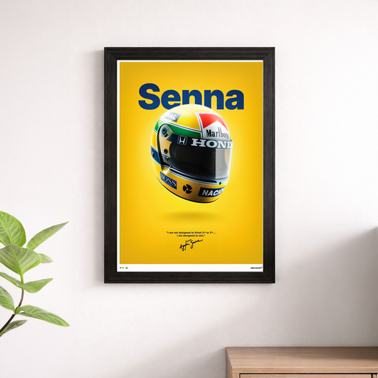 Ayrton Senna Helmet Print - F1 Legend Tribute Poster