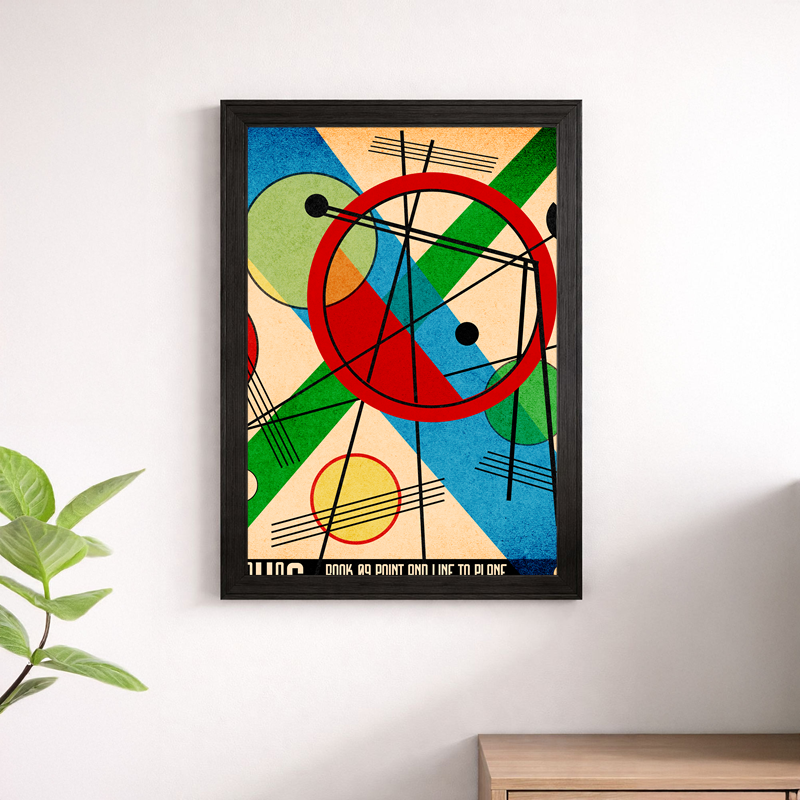 Bauhaus Abstract Circles Wall Print - Kandinsky Inspired Modernist Poster Art