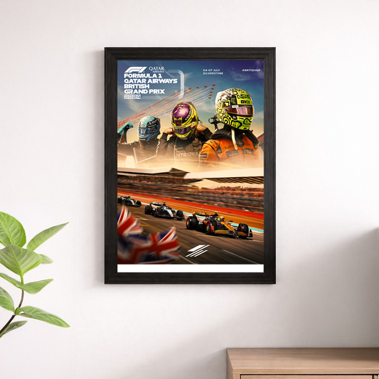 British Grand Prix Silverstone Modern F1 Poster - Qatar Airways Sponsored