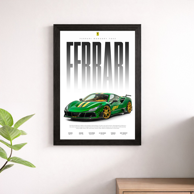 Ferrari Mansory F8XX Poster - Custom Supercar Specifications Print