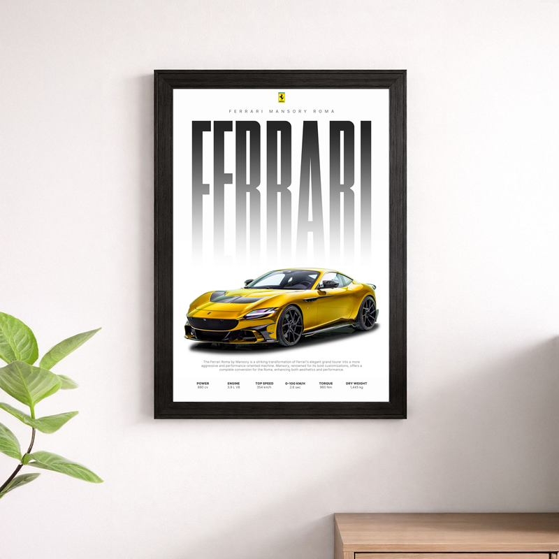 Ferrari Mansory Roma Poster - Custom Gold GT Specifications Print