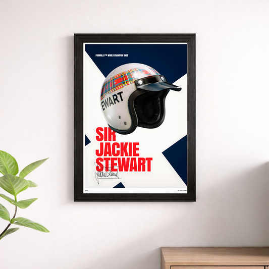 Sir Jackie Stewart Helmet Poster - 1969 F1 World Champion Print