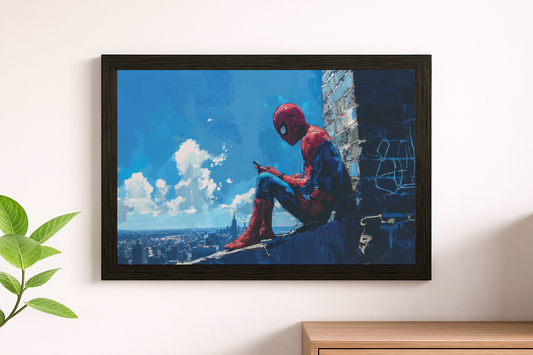 Spider-Man Cityscape Wall Art - Friendly Neighborhood Hero Panoramic Print