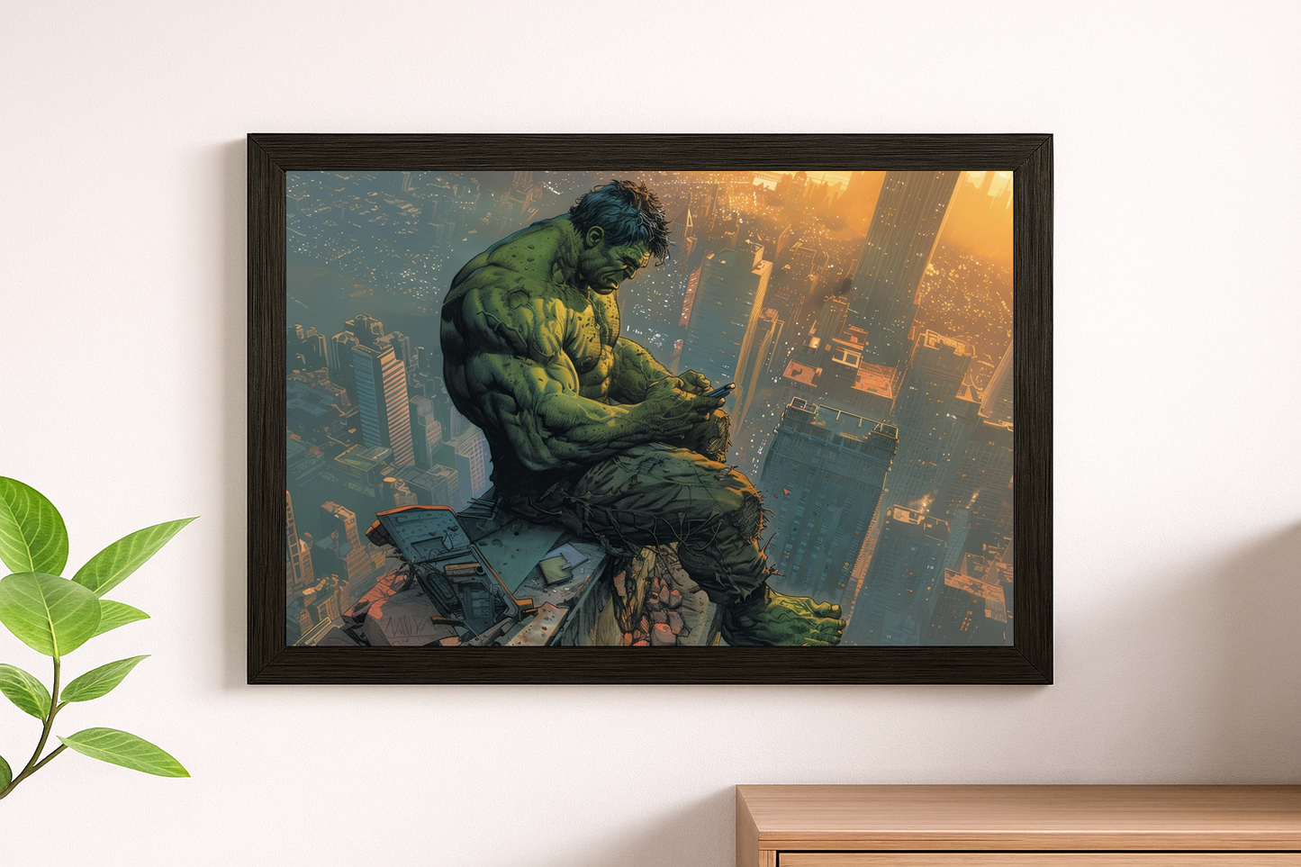Hulk Reflection Wall Art - Gentle Giant Cityscape Panoramic Print