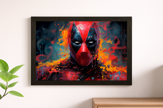 Deadpool Abstract Wall Art Print – Vibrant Superhero Home Décor