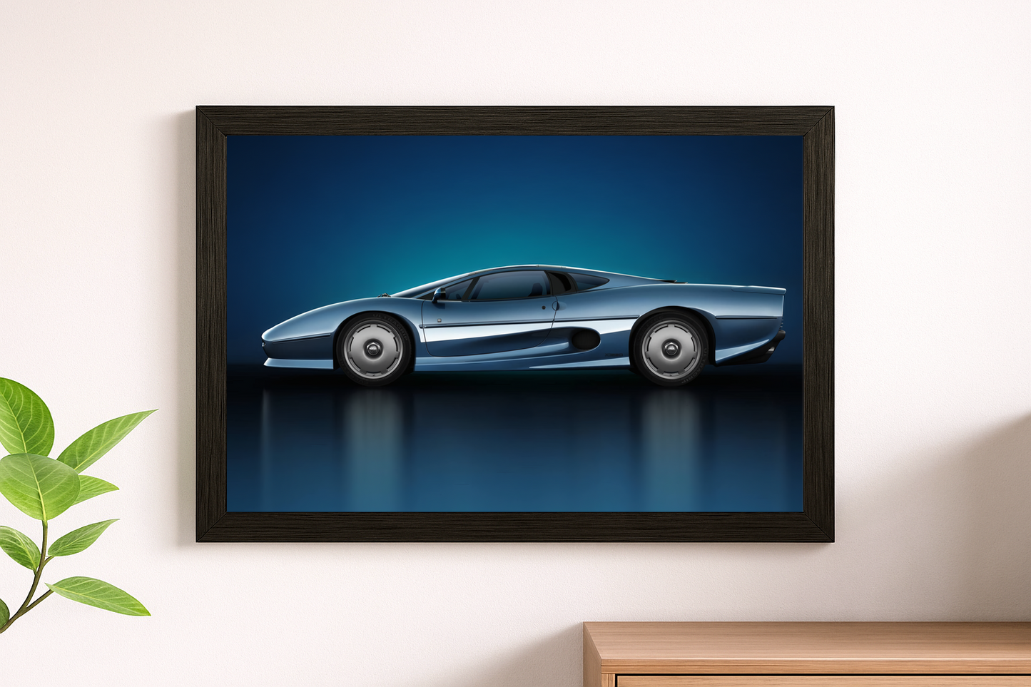 Classic Silver Jaguar XJ220 Wall Print - British Supercar Legend Poster Art