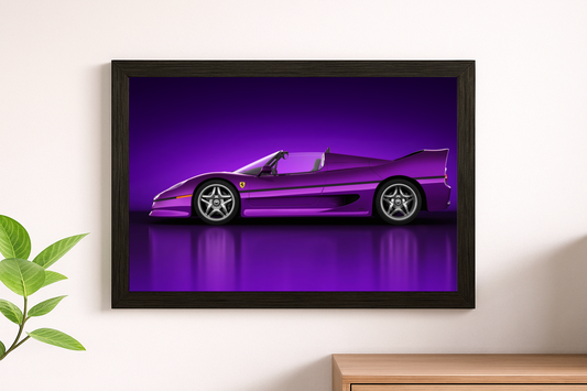 Purple Ferrari F50 Spider Wall Print - Italian Supercar Icon Poster Art
