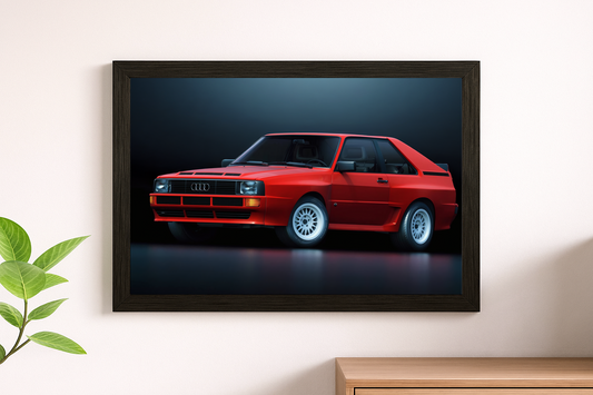 Classic Red Audi Sport Quattro Wall Print - Rally Legend Icon Poster Art