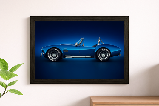 Classic Blue AC Cobra Roadster Wall Print - British Sports Car Poster Art