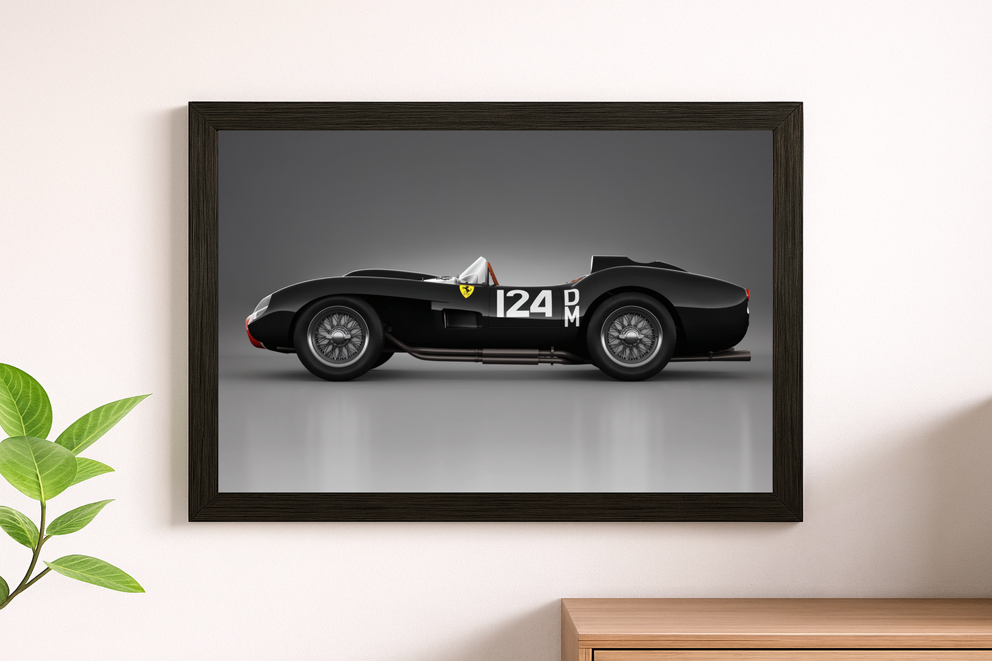 Black Ferrari 250 Testa Rossa Wall Print - Vintage Racing Icon Poster Art