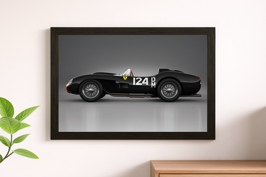 Black Ferrari 250 Testa Rossa Wall Print - Vintage Racing Icon Poster Art