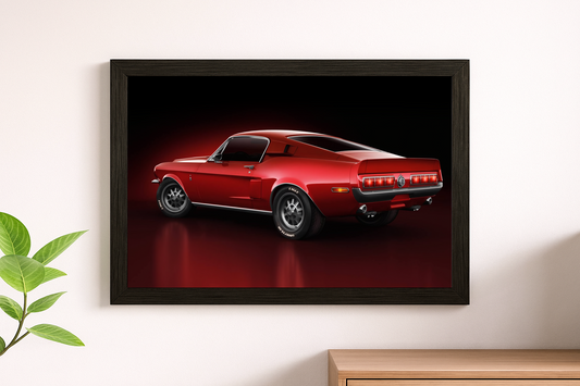 Classic Red Ford Mustang Shelby GT500 Wall Print - American Muscle Icon Poster